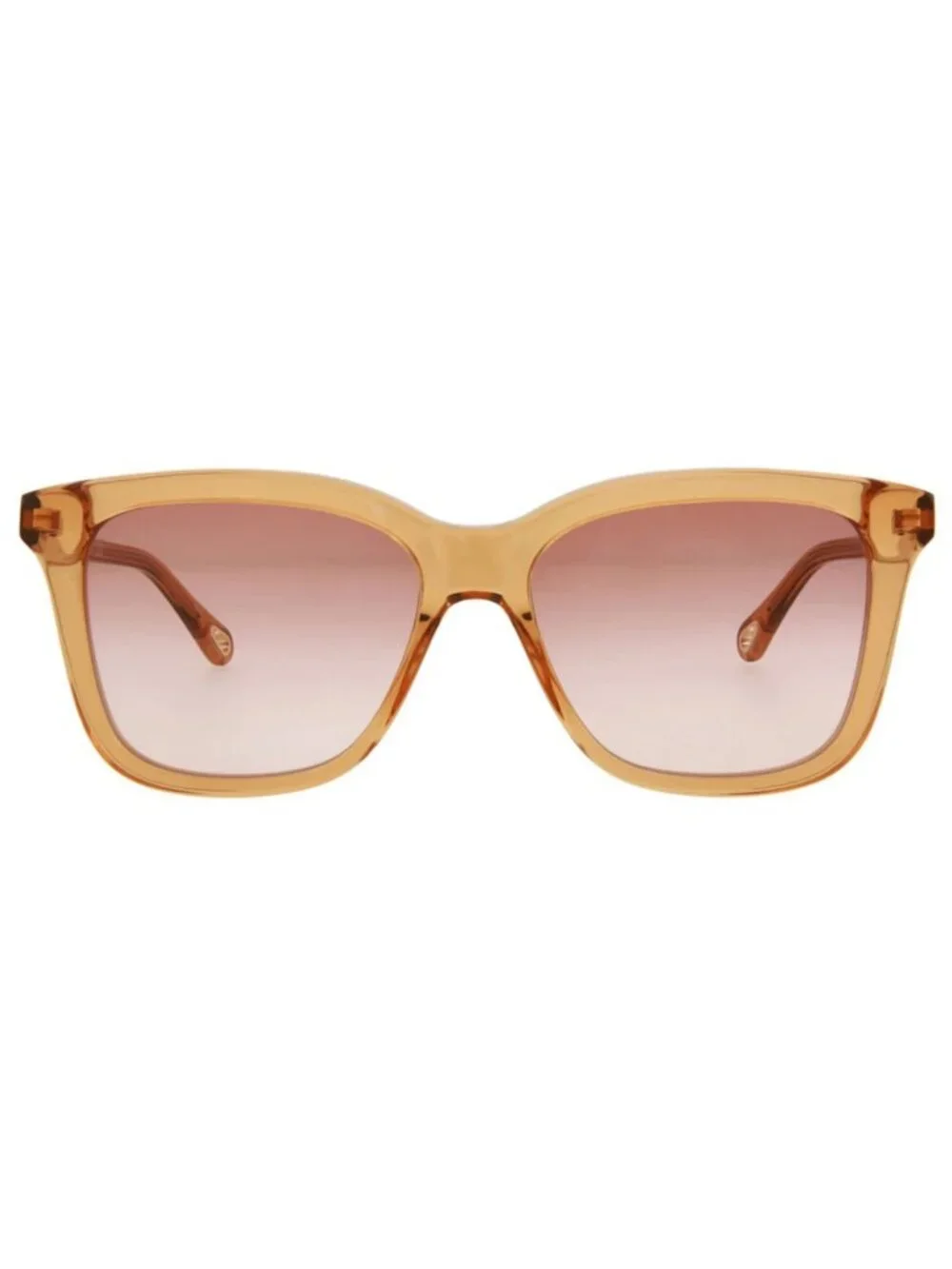 New Chloé Women's Sunglasses Square Rectangle Bio Acetate Frame Orange Orange